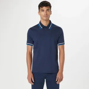 Bugatchi Tipped Solid Polo, Navy