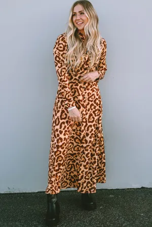 Button-Up Long Sleeve Maxi Dress