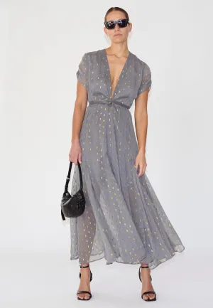 CELESTIAL MAXI DRESS GUN METAL