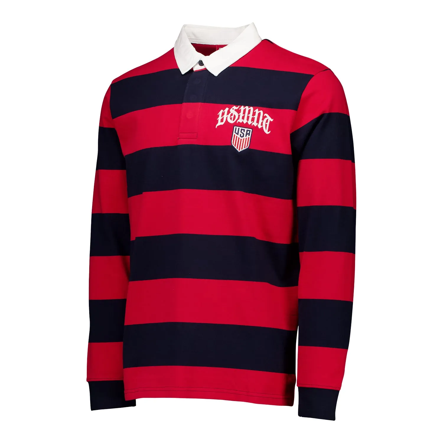 Unisex U.S. Soccer Officially Licensed USMNT Striped Rugby Long Sleeve Tee