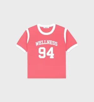 Wellness 94 Sports Tee - Cotton Candy/White