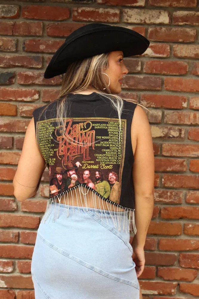 Zac Brown Band Cropped Rhinestone Fringe Tank